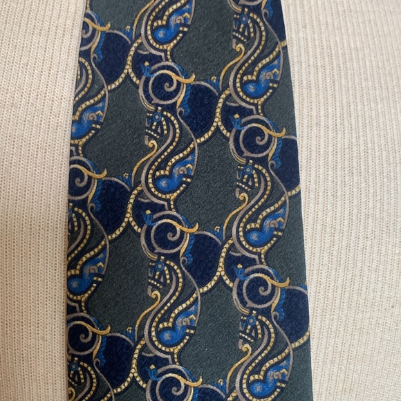 MMA METROPOLITAN MUSEUM OF ART VINTAGE NECKTIE,100% SILK, VINTAGE TEXTILE PRINT - Picture 3 of 10